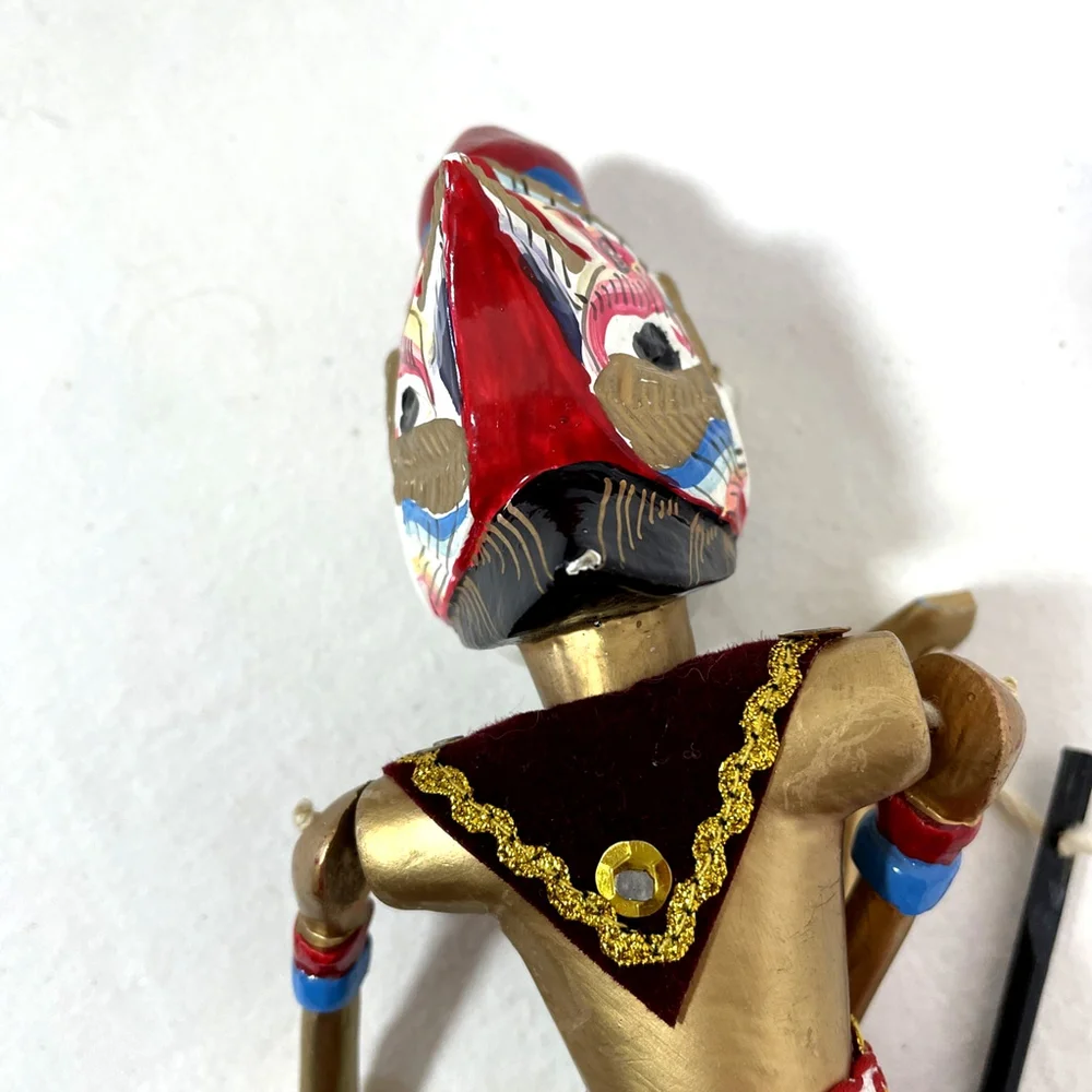 Ukuran Nama Rama Wayang Golek Indonesia Wooden Stick Puppet w/Tag 15.5